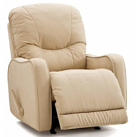 Casual Rocker Recliner with Sloped Track Arms